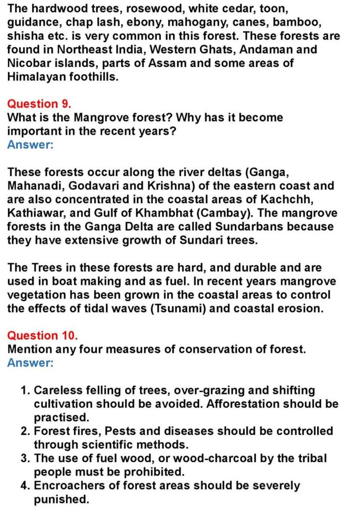 1st PUC Geography Chapter 10: Climate, Soil and Forest