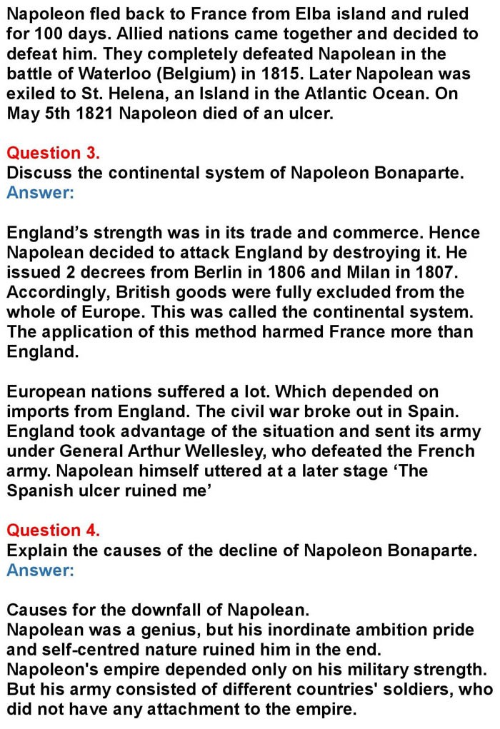 1st PUC History Chapter 9: Napoleon and Rise of Nationalism