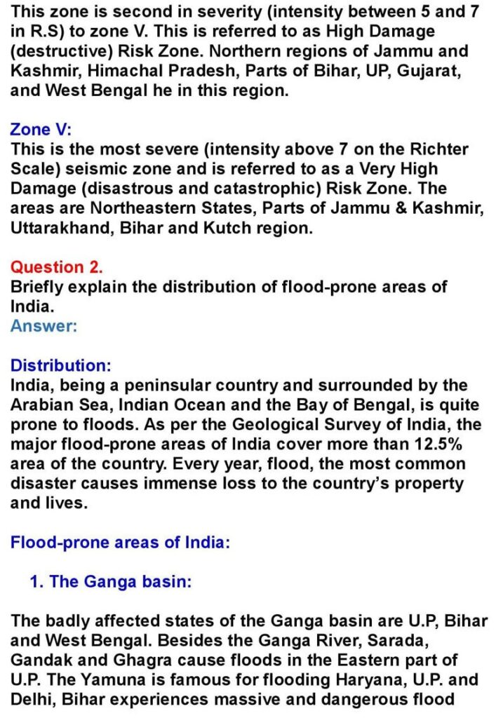 1st PUC Geography Chapter 11: Natural Hazards and Disasters