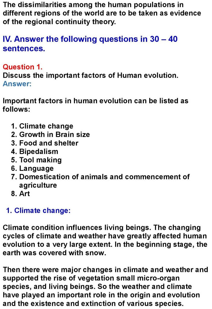 1st PUC History, Chapter 2: The Story of Human Evolution