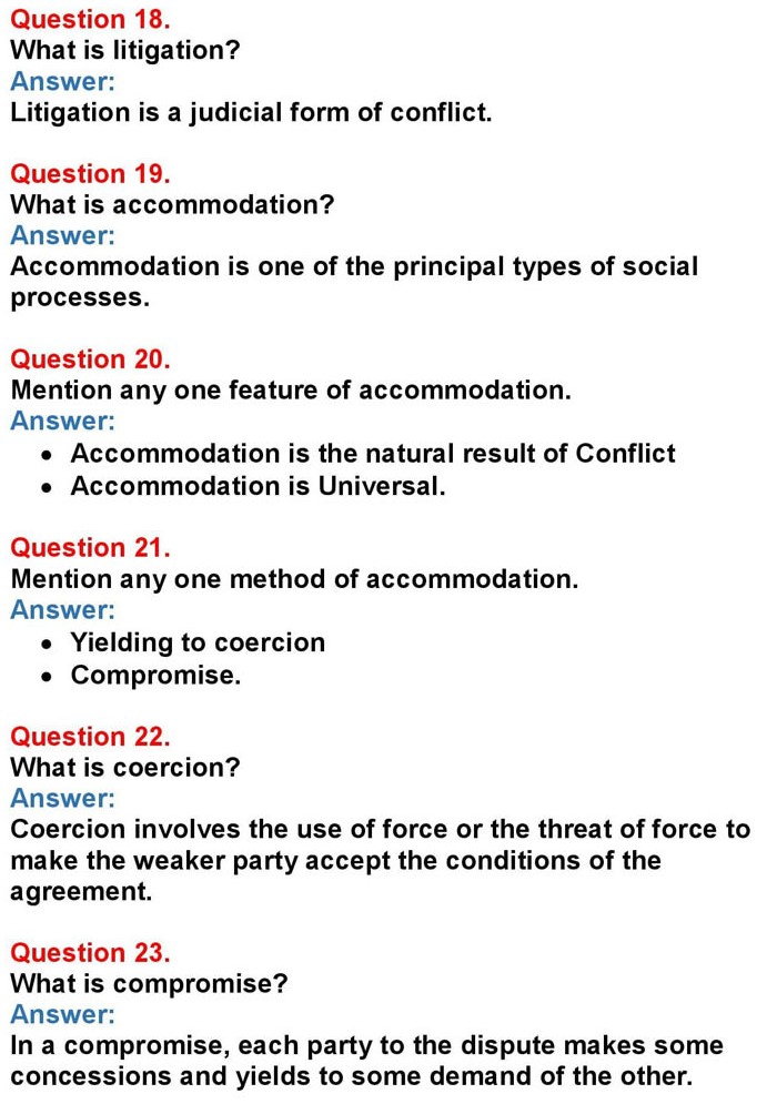 1st PUC Sociology Chapter 3: Social Process