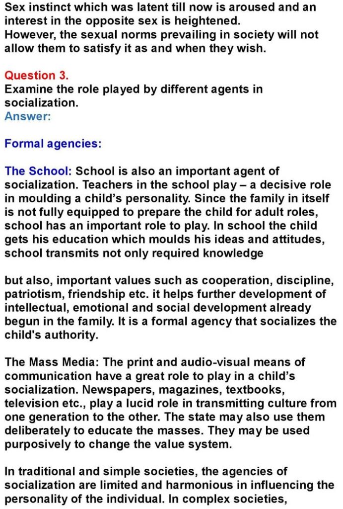 1st PUC Sociology, Chapter 4: Culture and Socialization