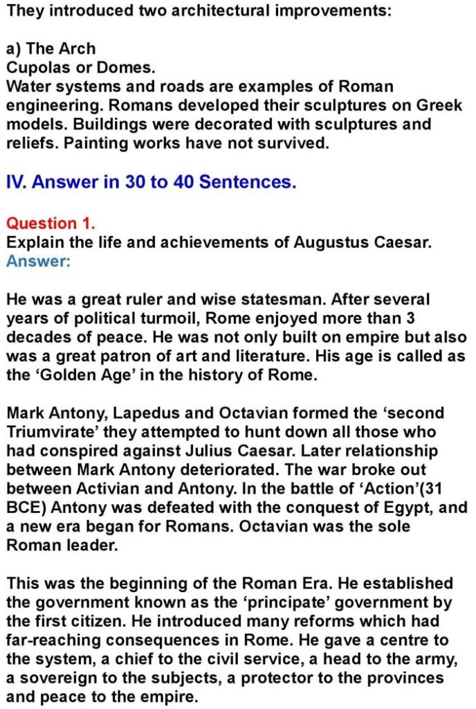 1st PUC History Chapter 4: Establishment of Greek and Roman Empires—Contributions