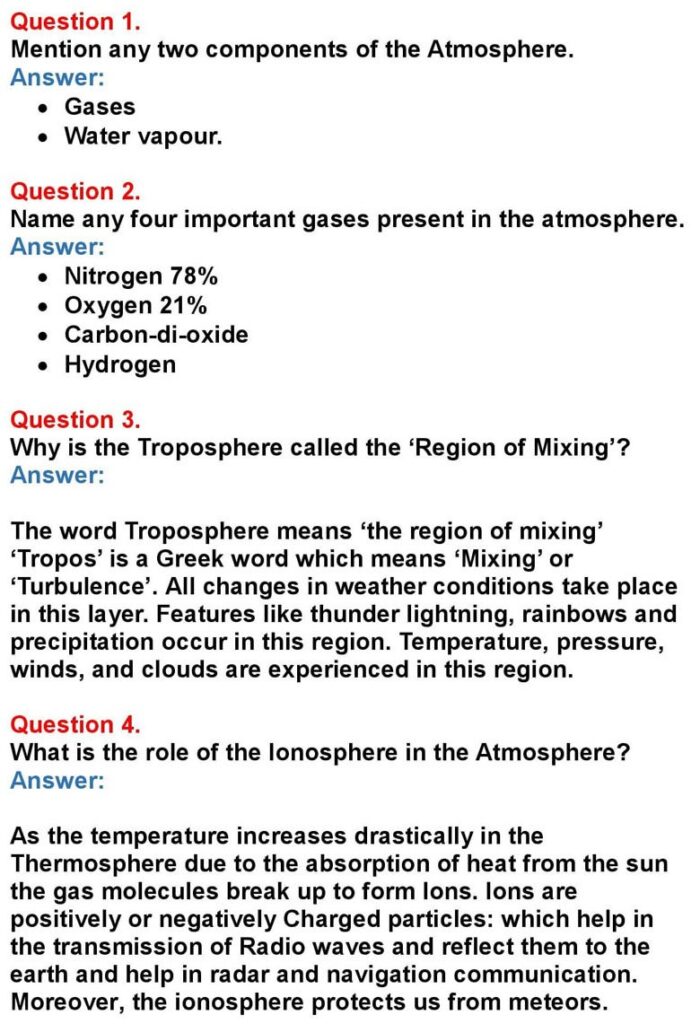 1st PUC Geography Chapter 5: Atmosphere