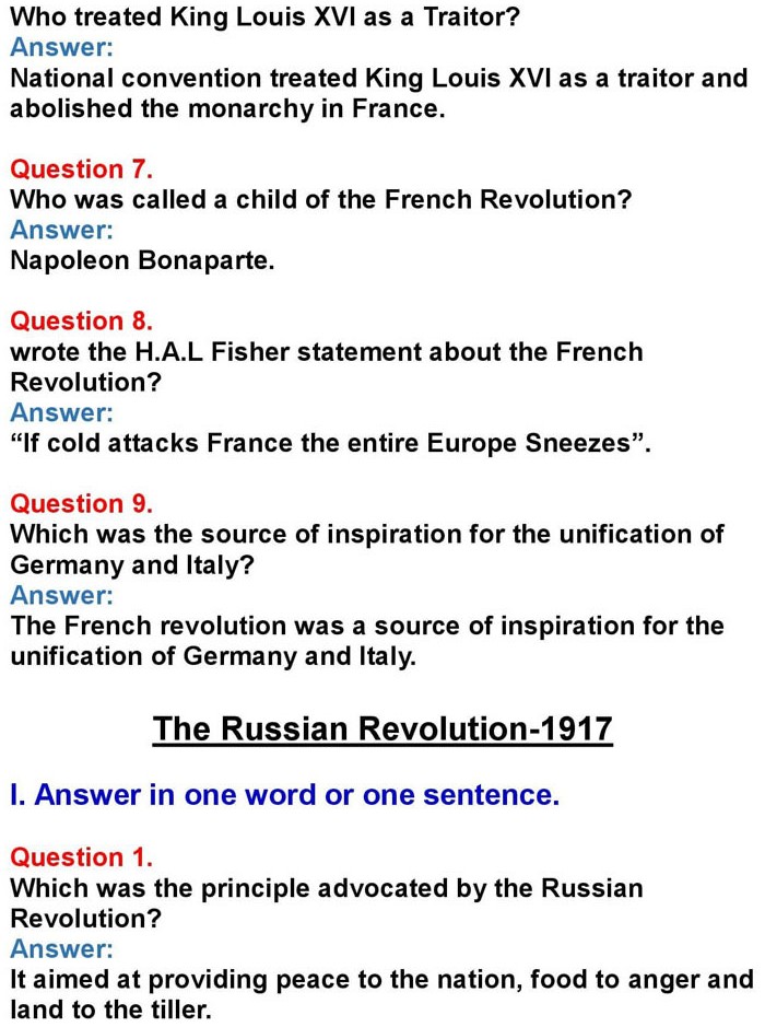 1ST PUC History Chapter 8: World Revolutions