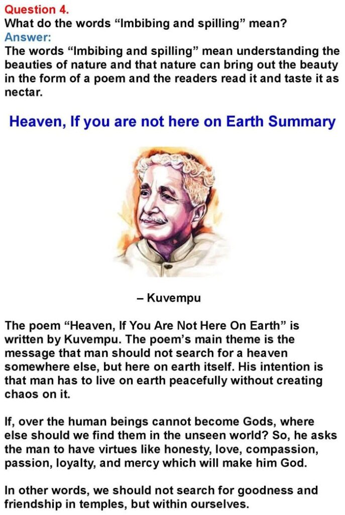 2nd PUC English Chapter 10: Heaven, If You Are Not Here On Earth ( Kuvempu)