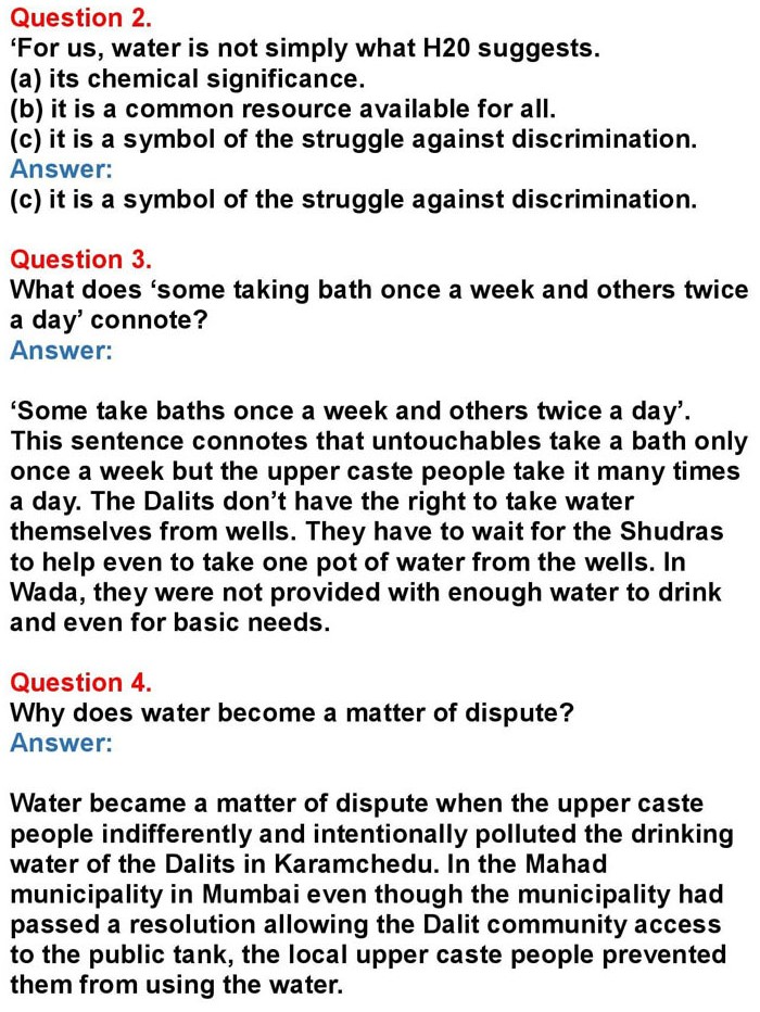 2nd PUC English Chapter 14: Water (Challapalli Swaroopa Rani)