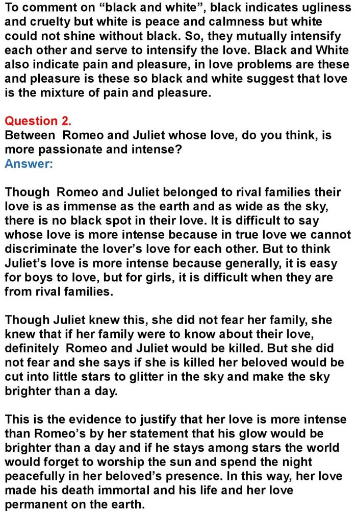 2nd PUC English Chapter 1: Romeo and Juliet (William Shakespeare)