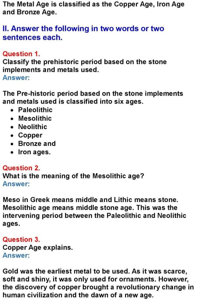2nd PUC History Chapter 2: Stone Age And Metal Age