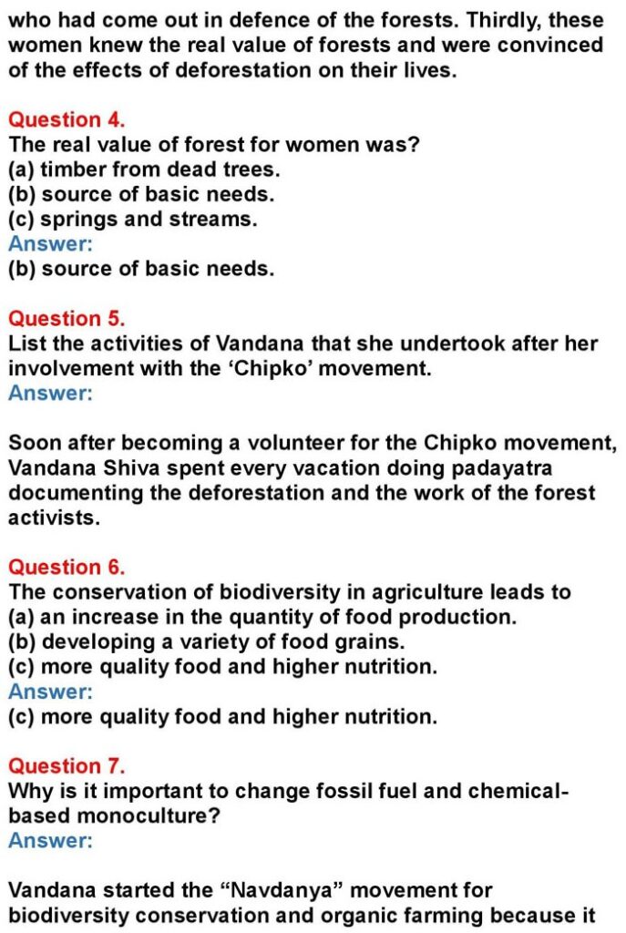 2nd PUC English Chapter 4: Everything I Need To Know I Learned In The Forest (Vandana Shiva)