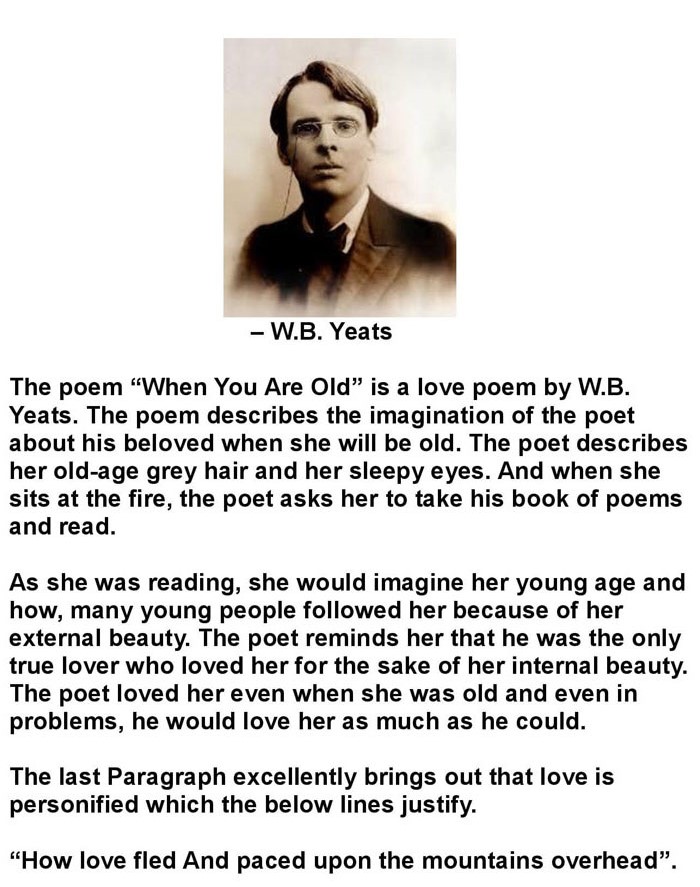 2nd PUC English Chapter 6: When You Are Old (WB Yeats)