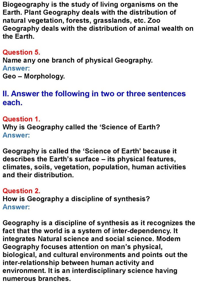1st PUC Geography Chapter 1: Geography as a Discipline