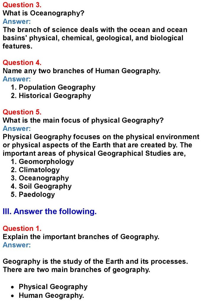 1st PUC Geography Chapter 1: Geography as a Discipline Notes