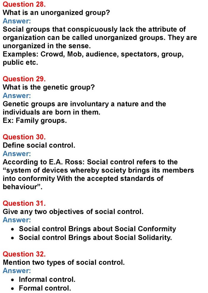 1st PUC Sociology Chapter 2: Basic Concepts