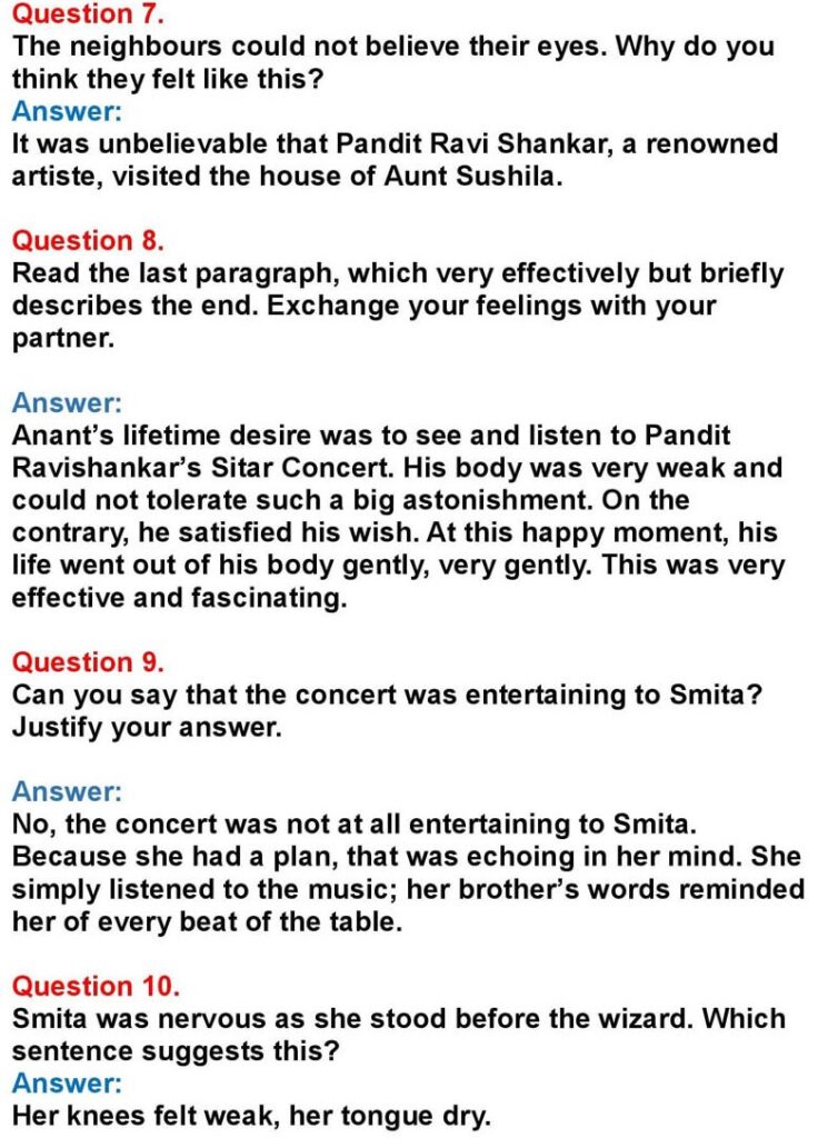 Class 10 English Chapter 5: The Concert