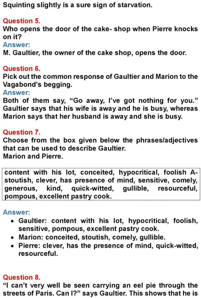 Class 10 English Chapter 10 The Pie and the Tart