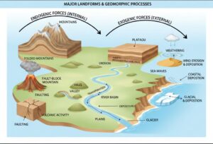 1st PUC Geography Chapter 4 Landforms