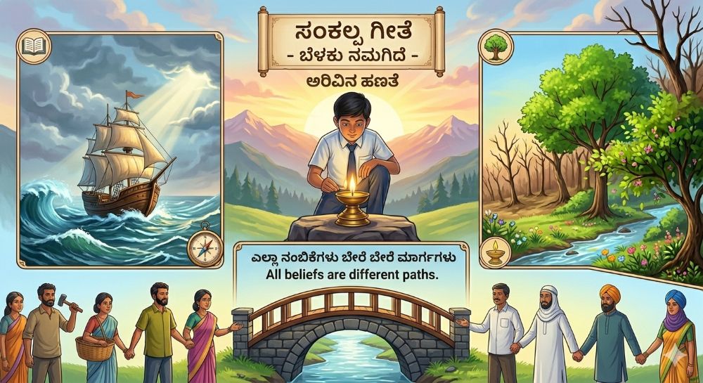 Class 10 Siri Kannada Sankalpa Geethe Chapter 1 Question and Answer