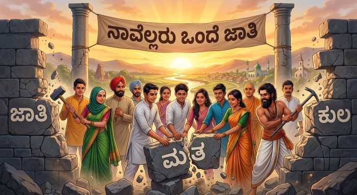 Class 10 Nudi Kannada Pome Chapter 1 ನಾವೆಲ್ಲರು ಒಂದೆ ಜಾತಿ Navellaru Onde Jati